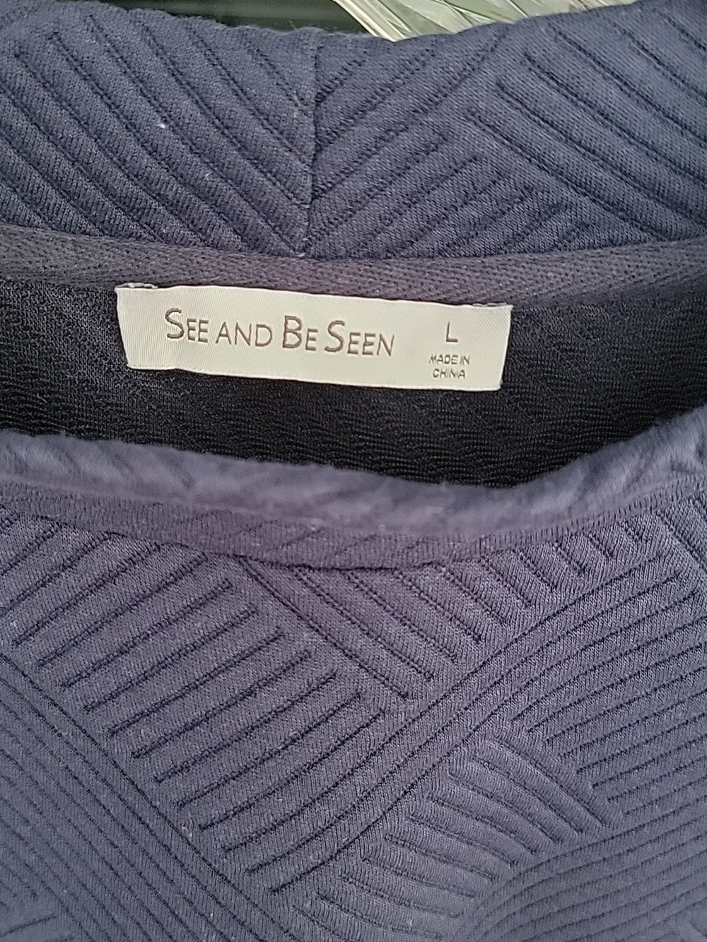 See And Be Seen Textured Duo Women's Lounge Set Navy Blue Sz L Relaxed Fit - Picture 9 of 16